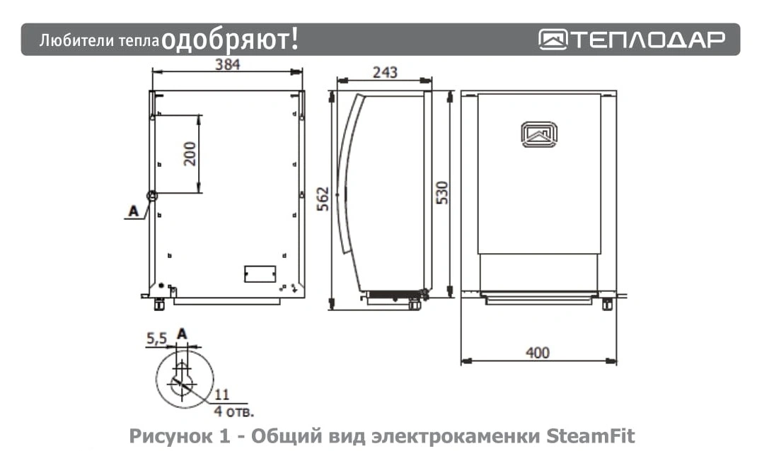 Электрокаменка СтимФит (SteamFit)-5,3 - Теплодар